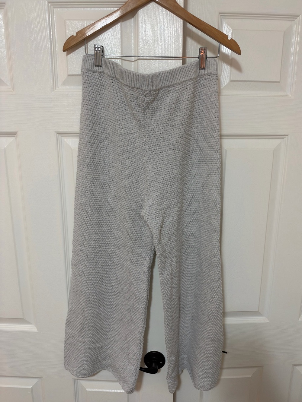Free People Beach Knit Wide-Leg Lounge Pants in Light Gray - Size Small - Picture 4 of 5